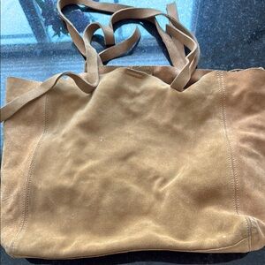 Tan Suede Tote Bag